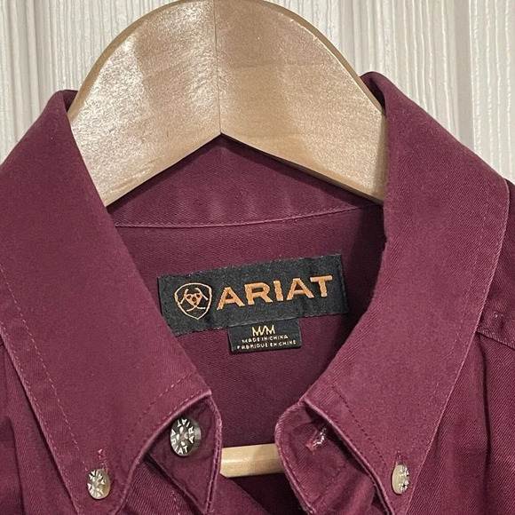 Ariat Button Up Long Sleeve Shirt Western Cowboy Size Medium - Picture 5 of 7